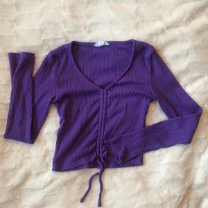 Cropped cleavage sweater